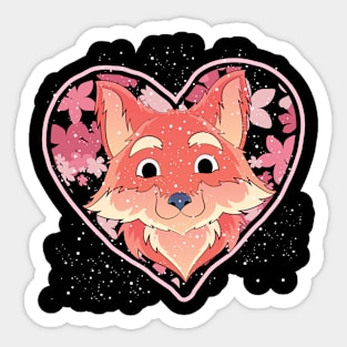 Fox Lover Heart Wildlife Forest Animal Fox Sticker